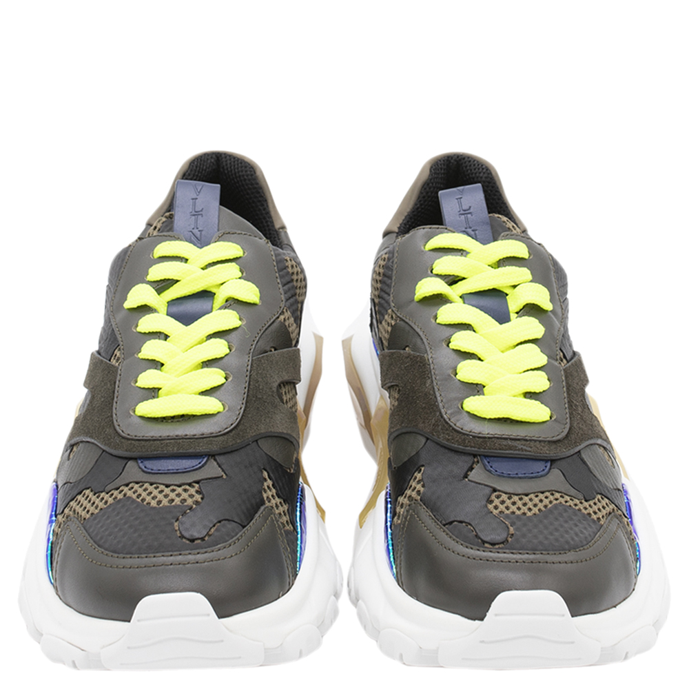 

Valentino Multicolor Fabric and Leather Camouflage Bounce Sneakers Size