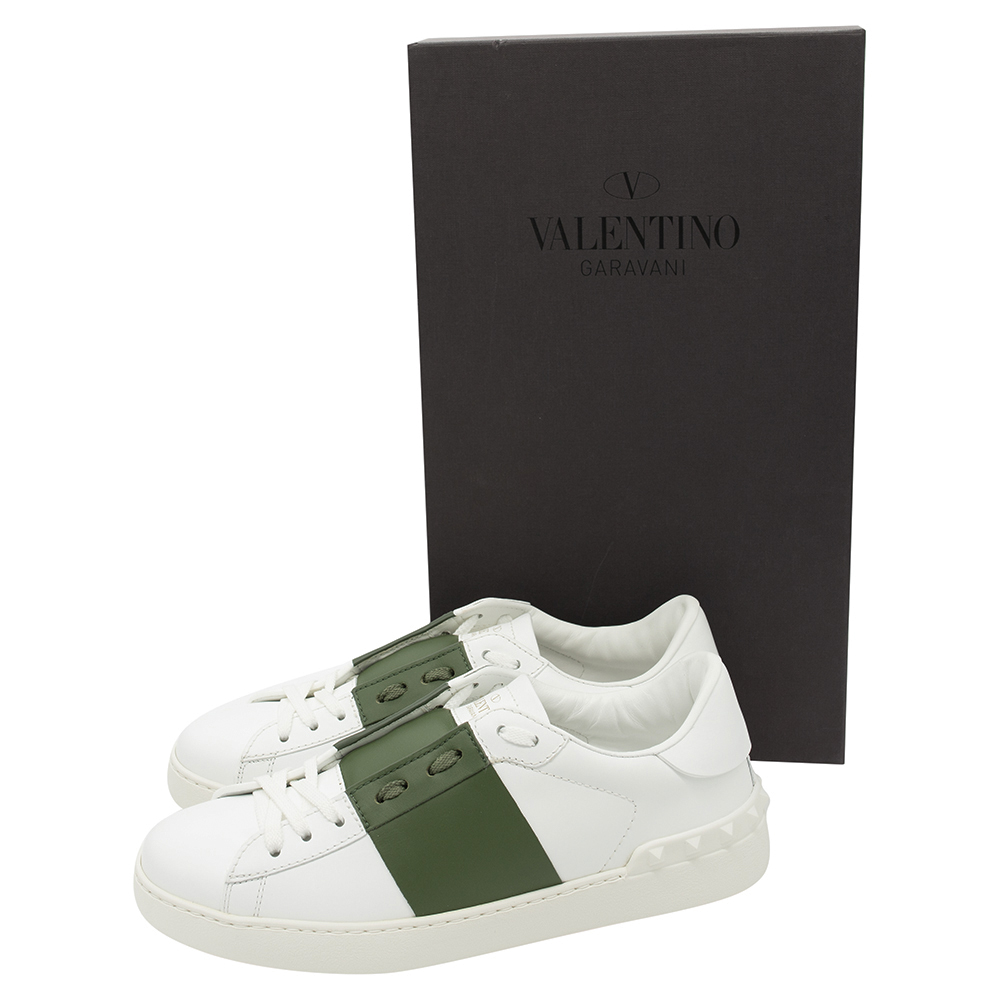 

Valentino White/Dandy Leather Open Sneakers Size