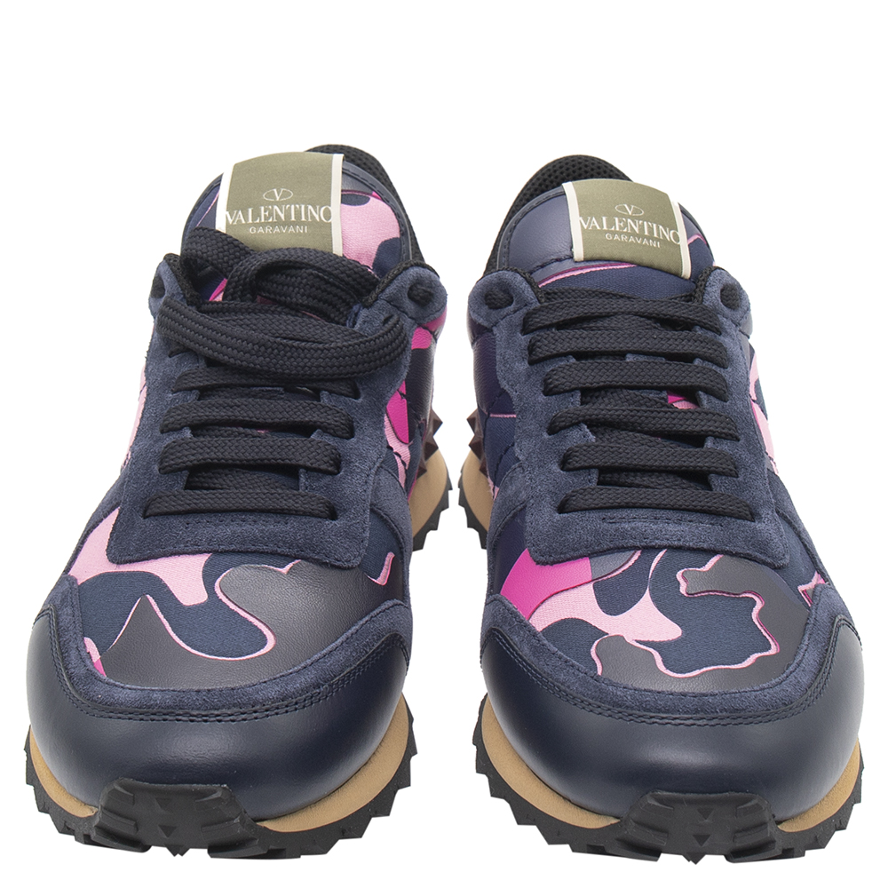 

Valentino Multicolor Fabric and Leather Camouflage Rockrunner Sneakers Size