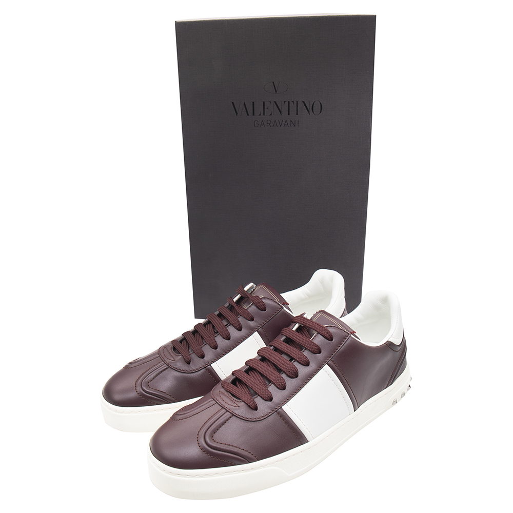 

Valentino Rubin/White Leather Flycrew Low Top Sneakers Size, Burgundy