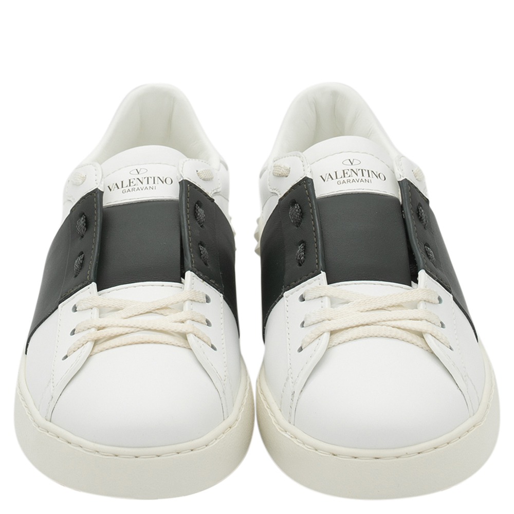 

Valentino White/Mountain View Leather Open Sneakers Size