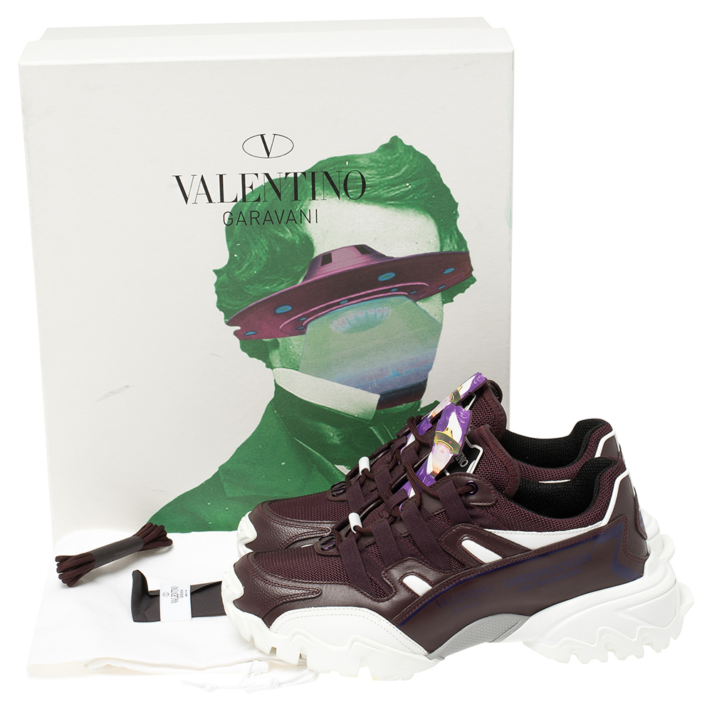 

Valentino x Undercover Ruby Red Leather/Mesh Climber Sneakers Size, Purple