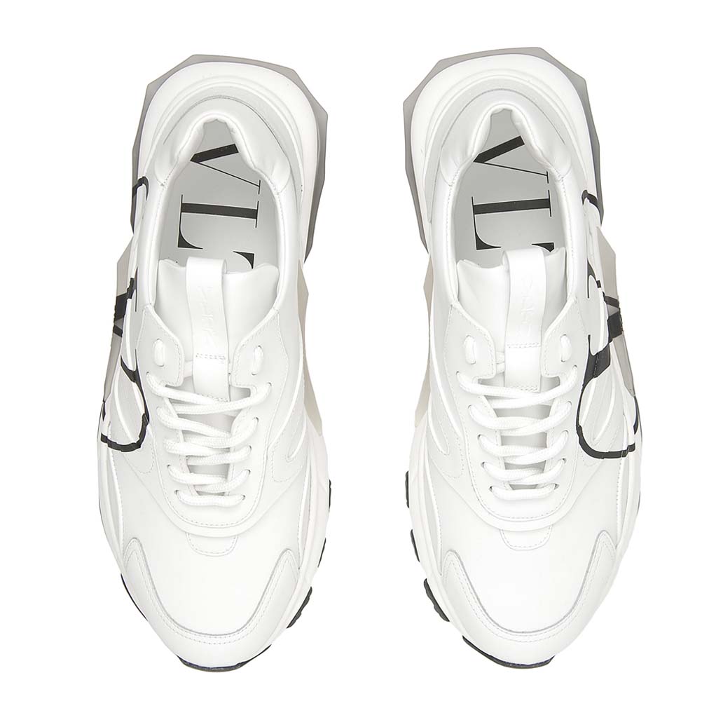 

Valentino Garavani White and Black Leather V Logo Bounce Sneakers Size