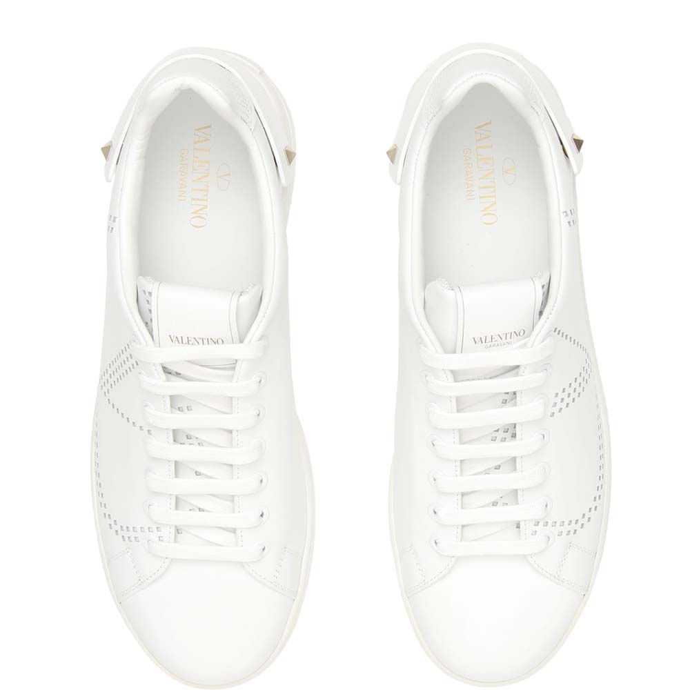 

Valentino Garavani White Leather Backnet Sneakers Size