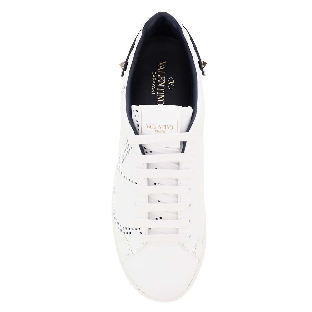 

Valentino Garavani White/Black Leather Backnet Sneakers Size