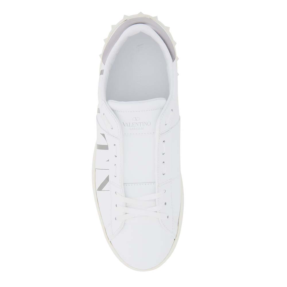 

Valentino Garavani White Leather Open Sneakers Vltn Size, Silver