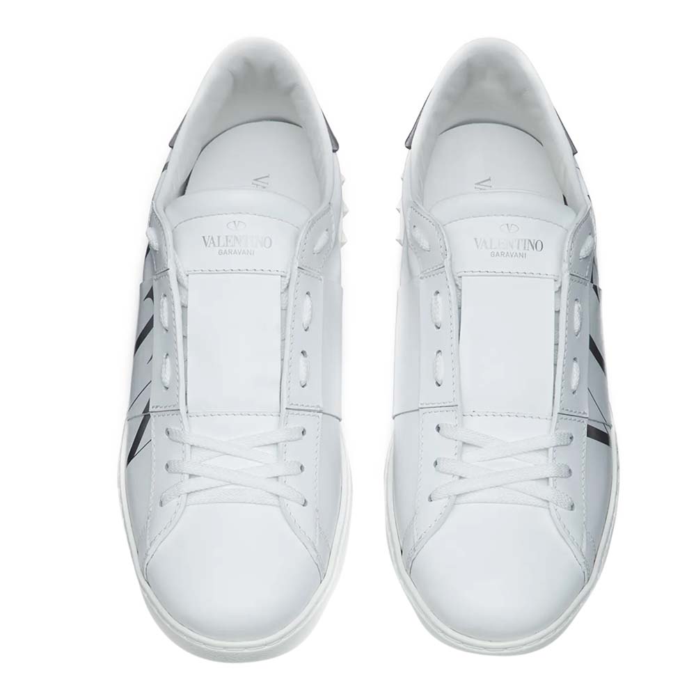 

Valentino Garavani White Leather Open Sneakers Size, Silver