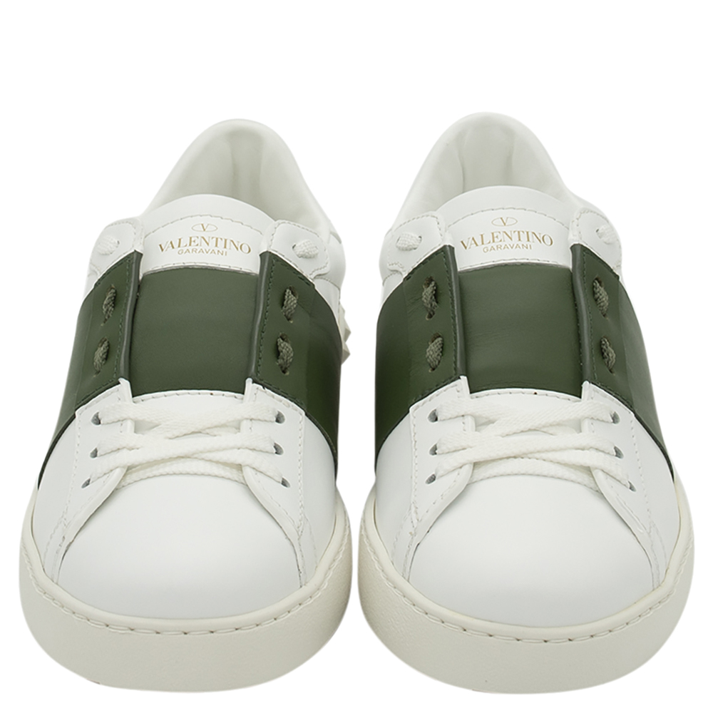 

Valentino White/Dandy Leather Open Sneakers Size