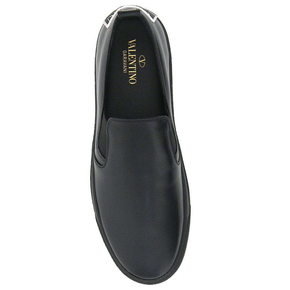 

Valentino Garavani Black Calfskin Leather Vltn Slip On Sneaker Size EU