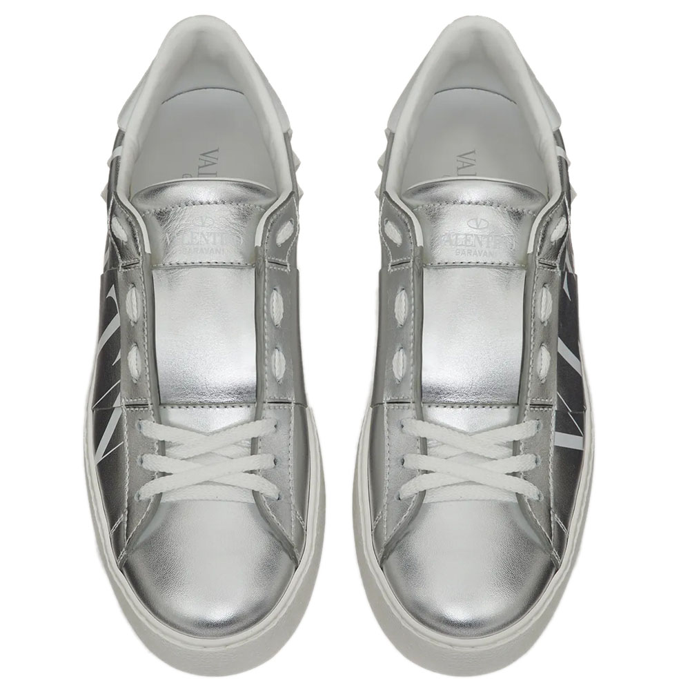 

Valentino Garavani Silver/White VLTN Open Sneakers Size EU