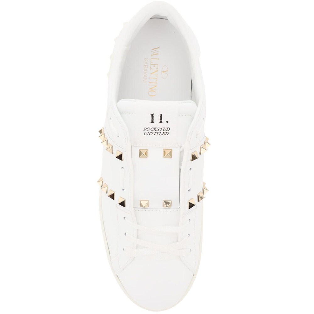 

Valentino Garavani White Studded Rockstud Untitled Sneakers Size EU