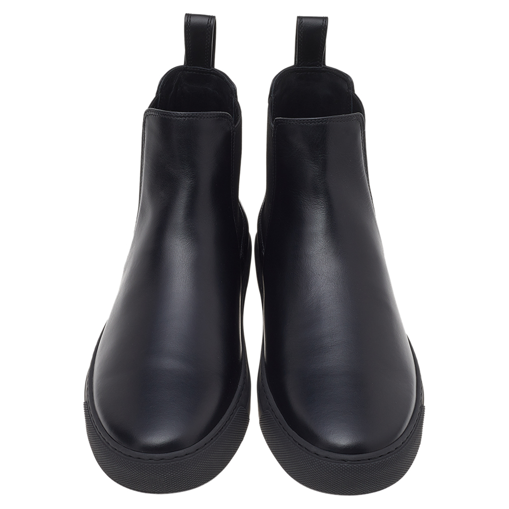 

Valentino Black Leather VLTN Beatle Ankle Boots Size