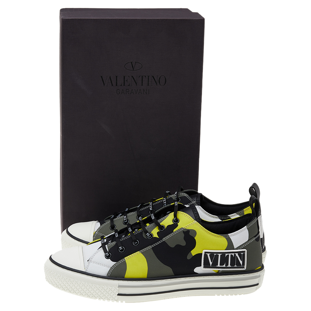 

Valentino Multicolor Canvas And Rubber Giggies Cap Toe Low Top Sneakers Size EU