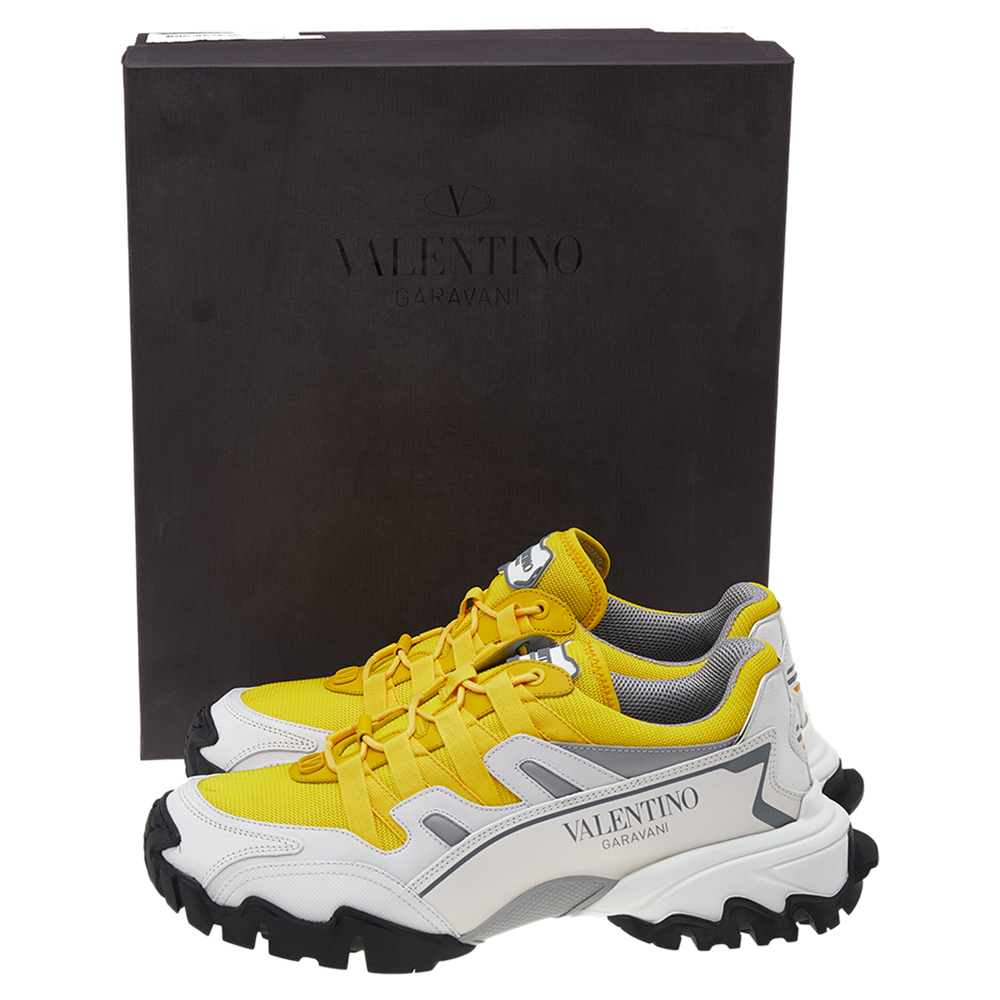 

Valentino Tricolor Leather And Mesh Climbers VLogo Low Top Sneakers Size EU, Yellow