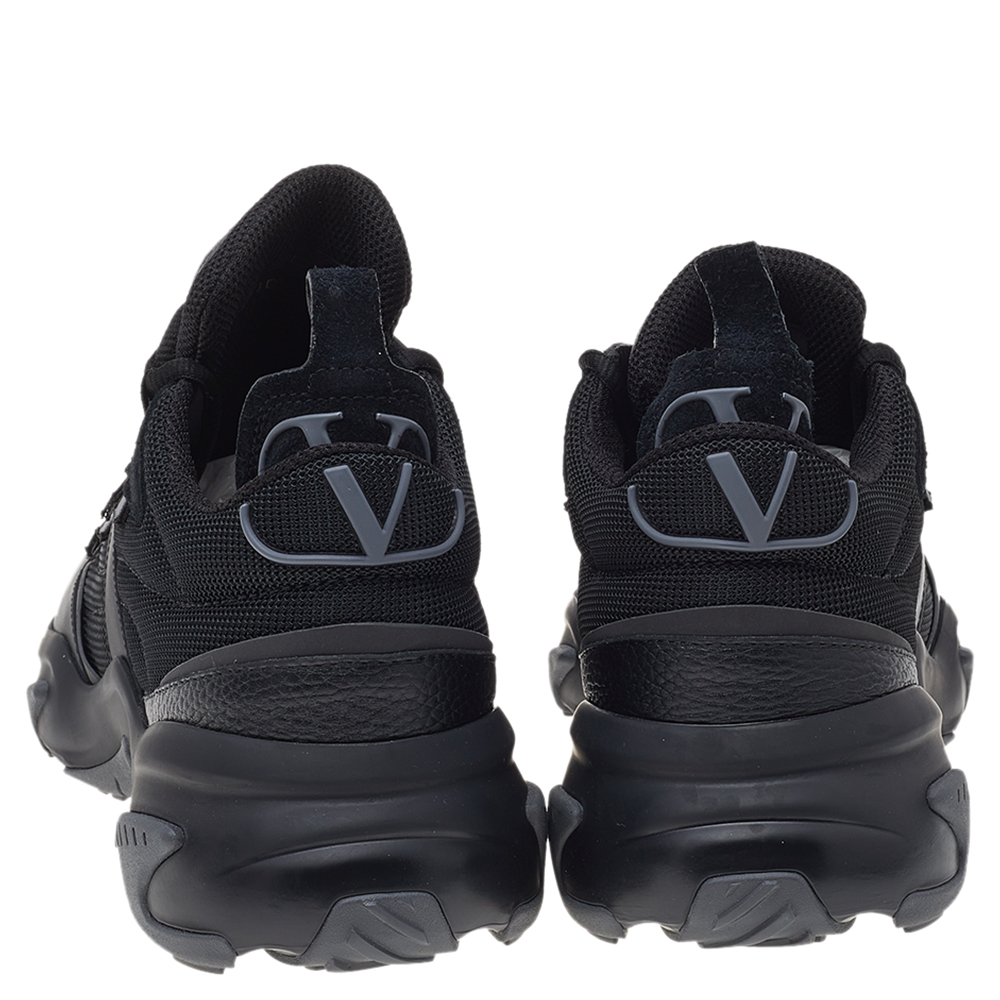 

Valentino Black/Grey Mesh And Leather Afterdusk Low Top Sneakers Size EU