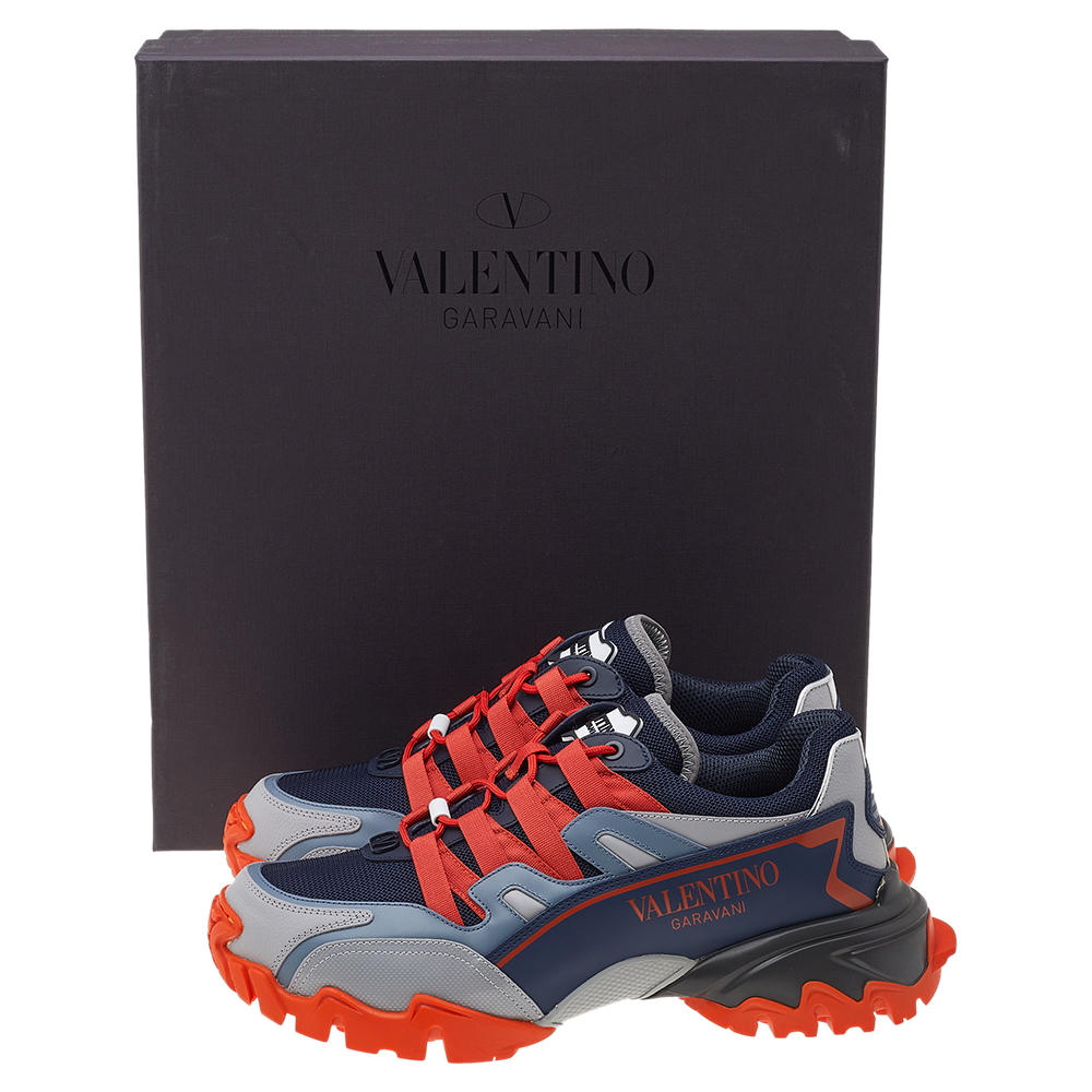 

Valentino Multicolor Mesh And Leather Climber Low Top Sneakers Size EU