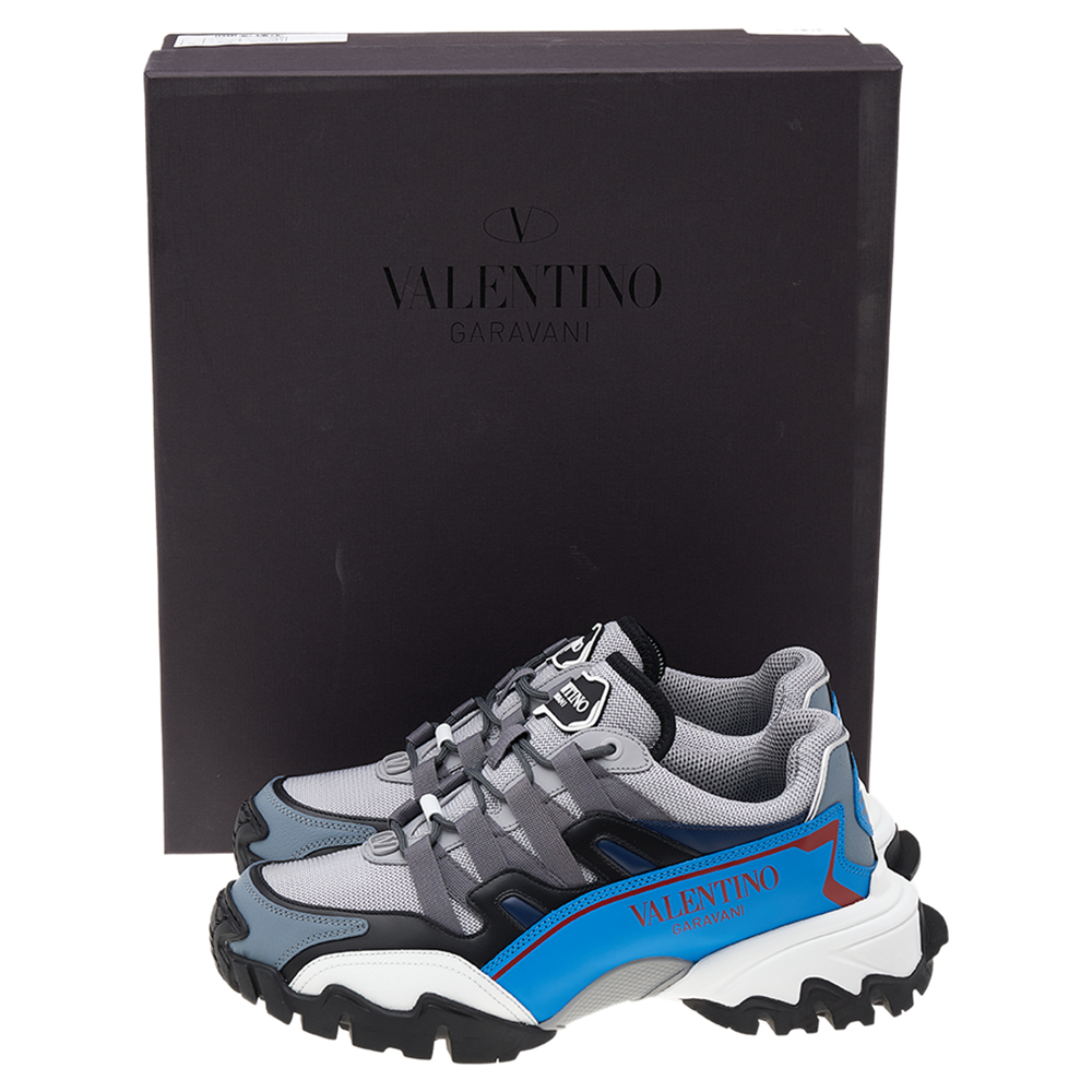

Valentino Multicolor Mesh And Leather Climbers Low Top Sneakers Size EU