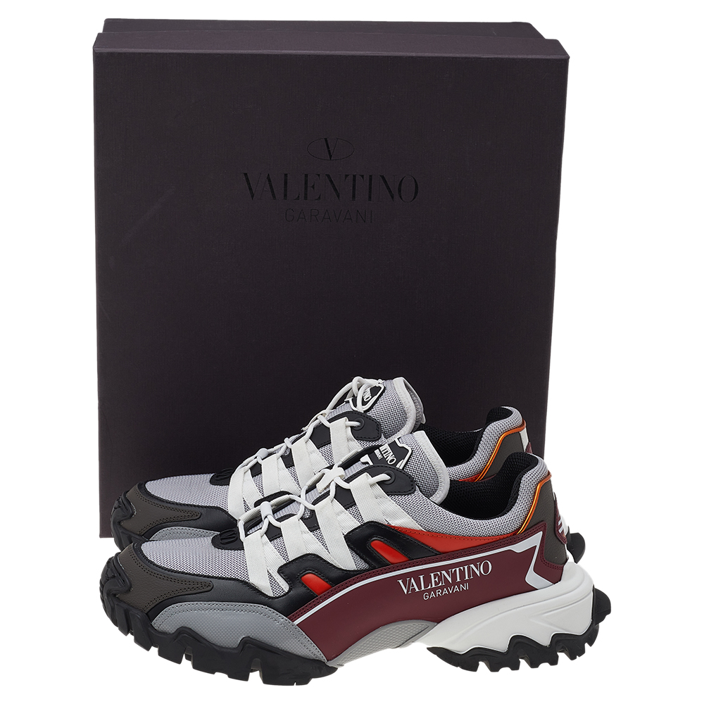 

Valentino Multicolor Leather And Mesh Climbers Low Top Sneakers Size EU