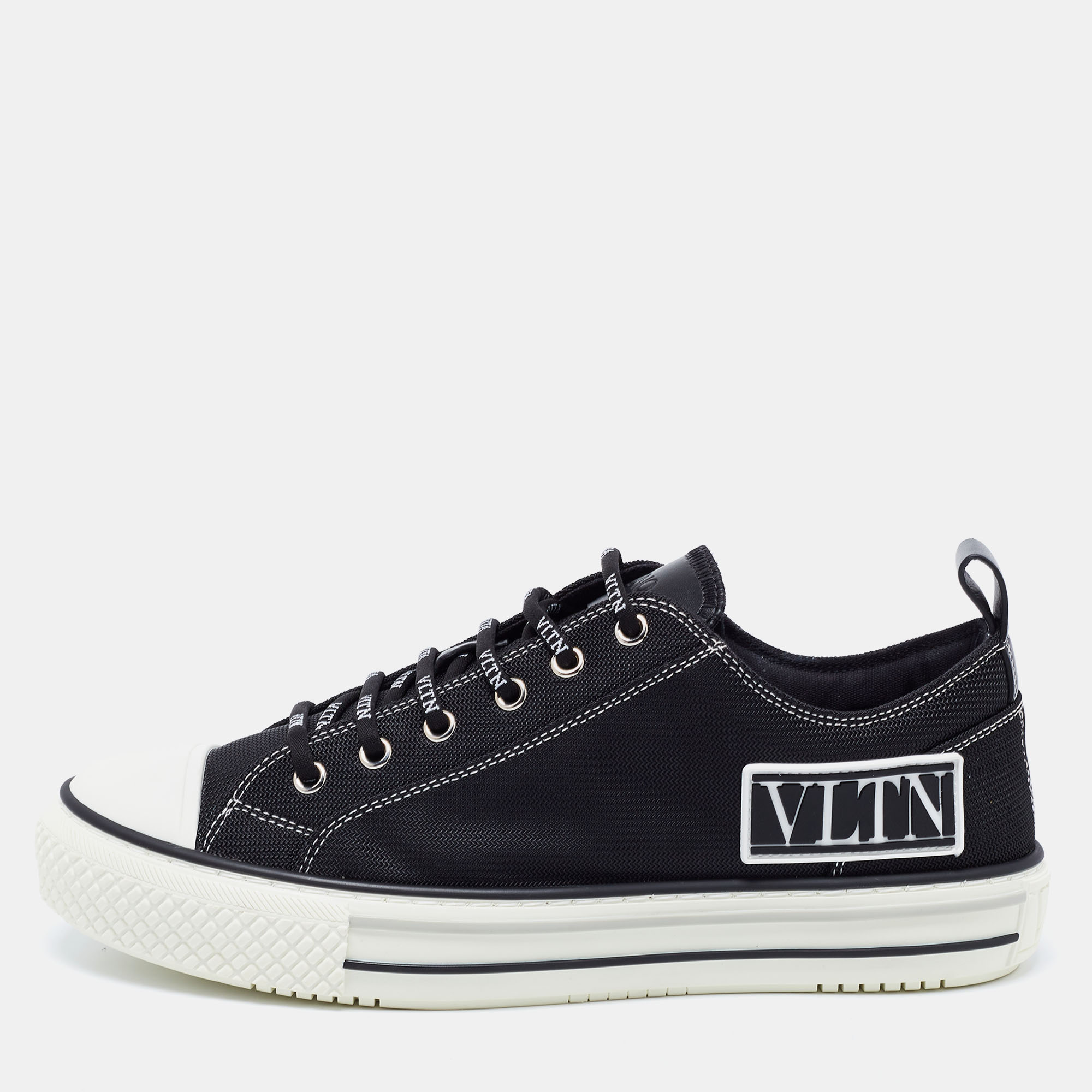 Valentino Black Mesh Giggies Low Top Sneakers Size 42