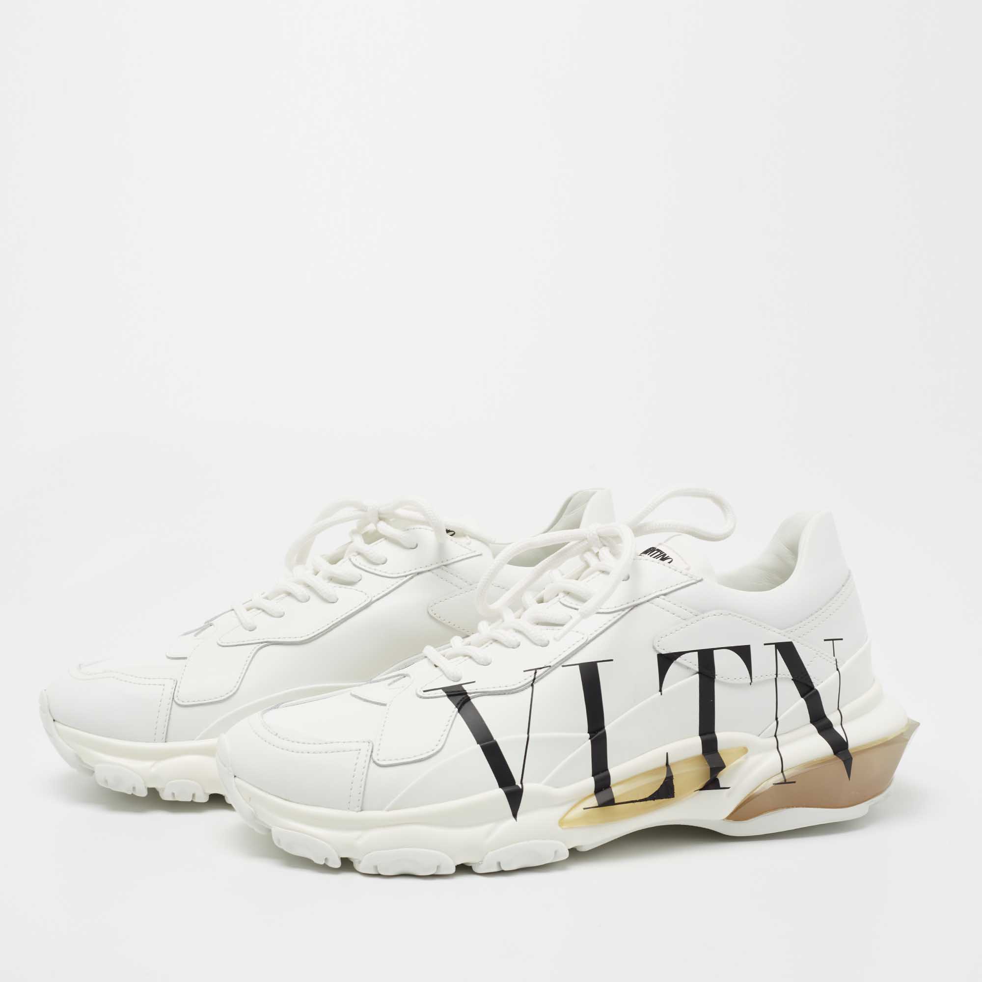 

Valentino White Leather VLTN Sneakers Size