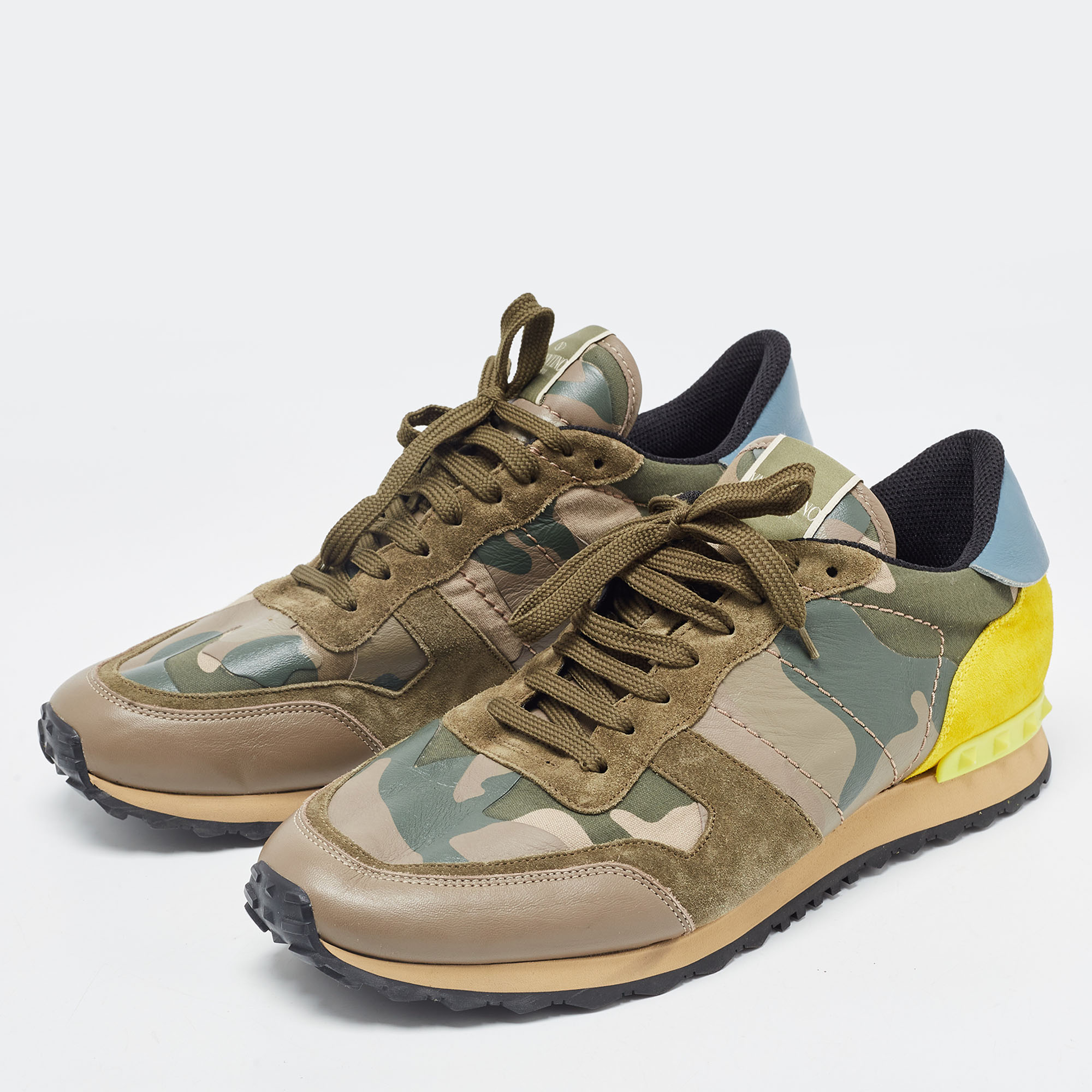 

Valentino Multicolor Leather and Suede Rockrunner Sneakers Size