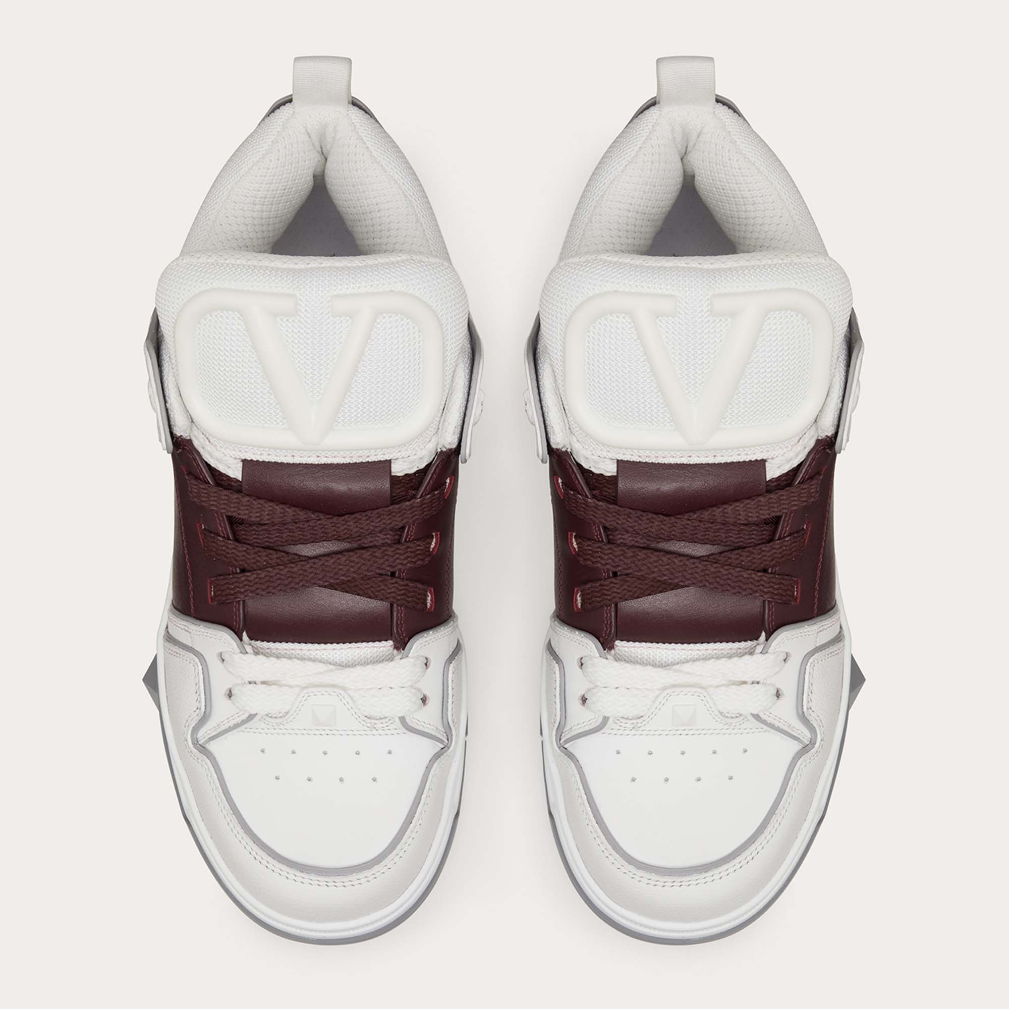 

Valentino White/Plum Leather Open Skate Sneakers Size, Brown