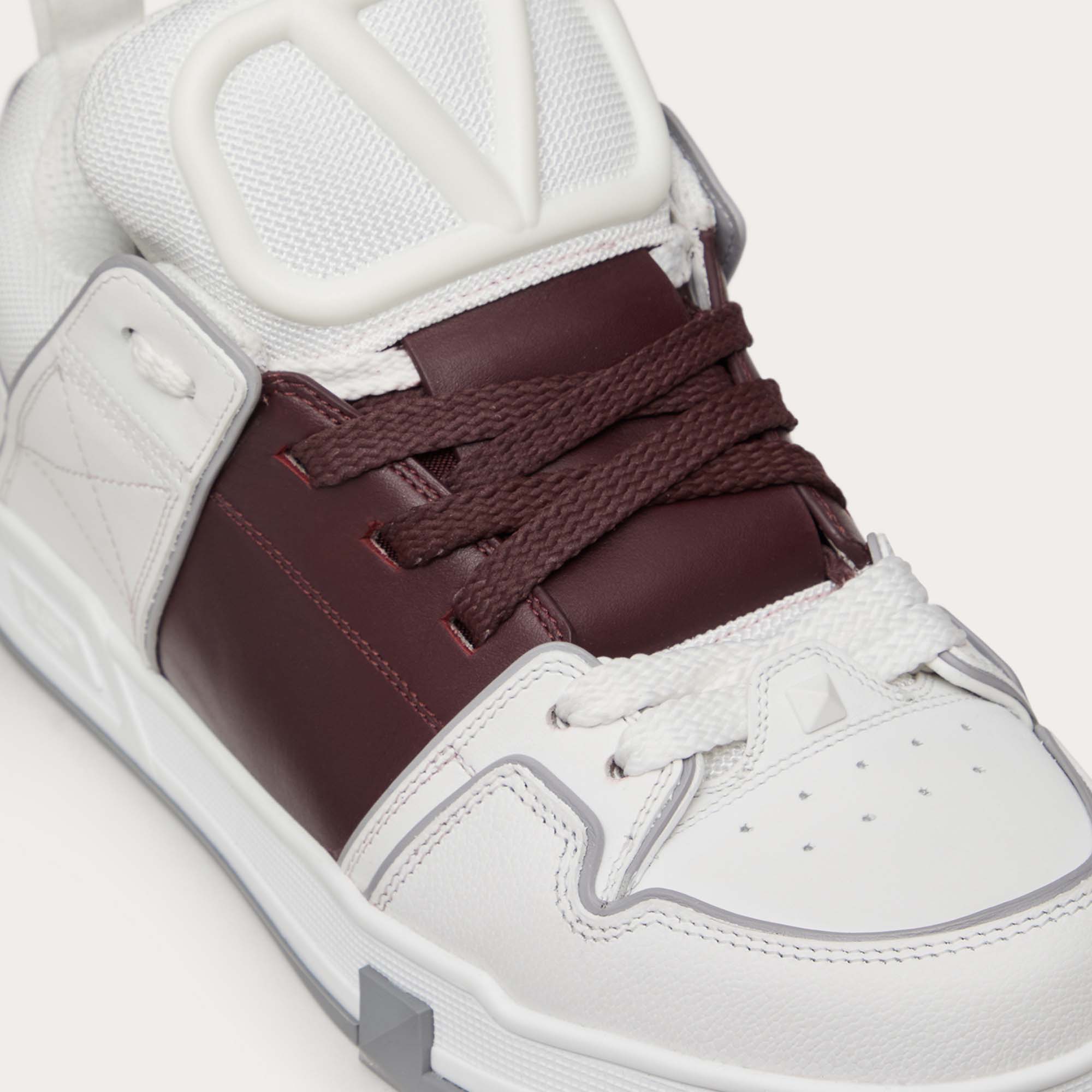 

Valentino White/Plum Leather Open Skate Sneakers Size, Brown