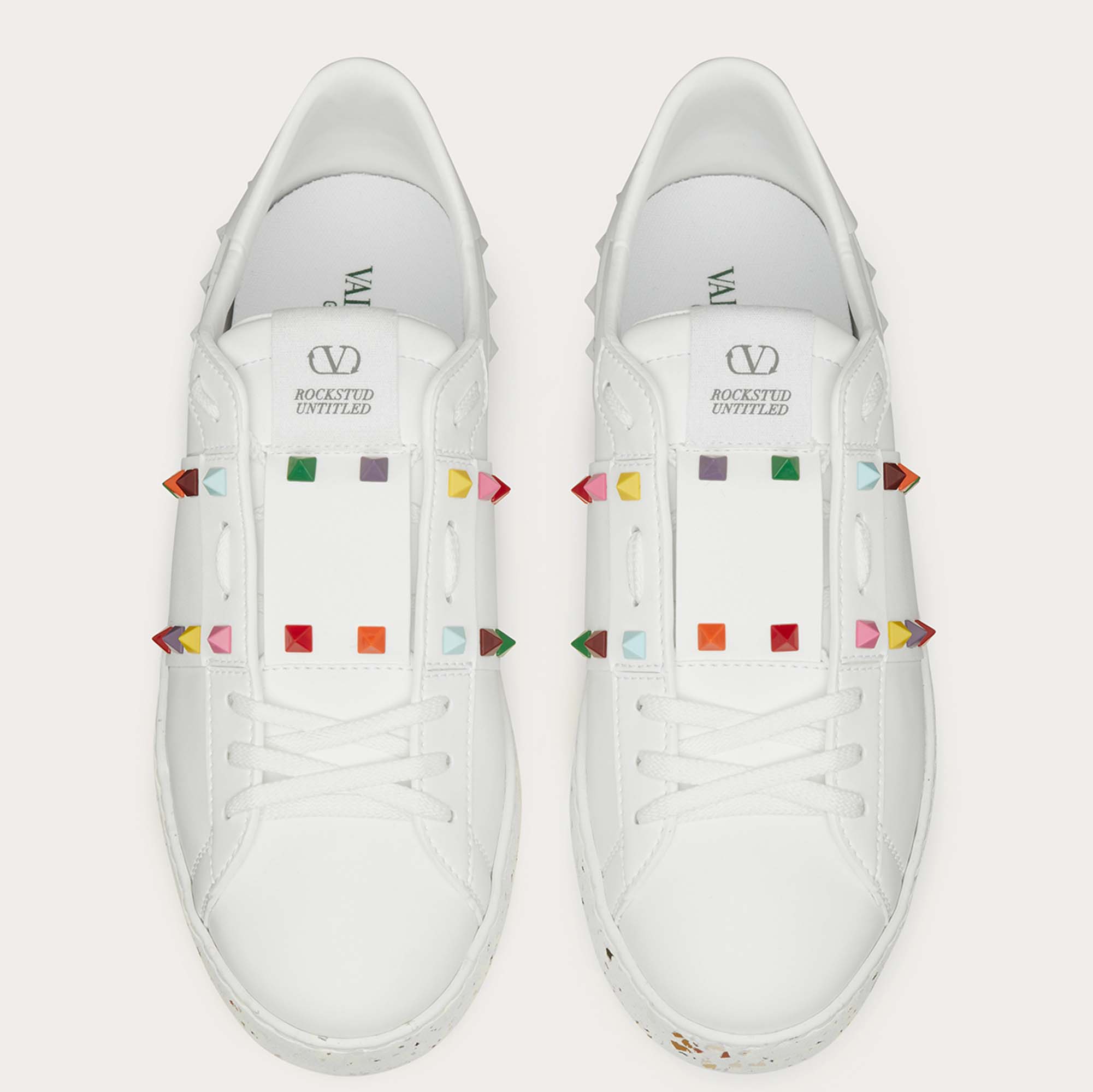 

Valentino White Leather Open For A Change Rockstud Sneakers Size