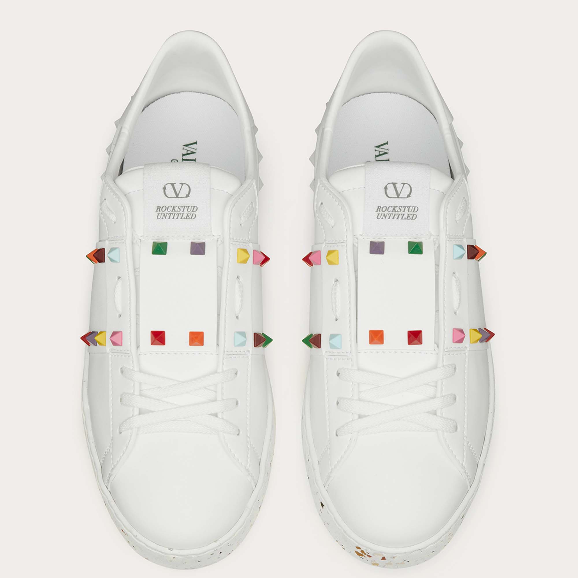 

Valentino White Leather Open For A Change Rockstud Sneakers Size