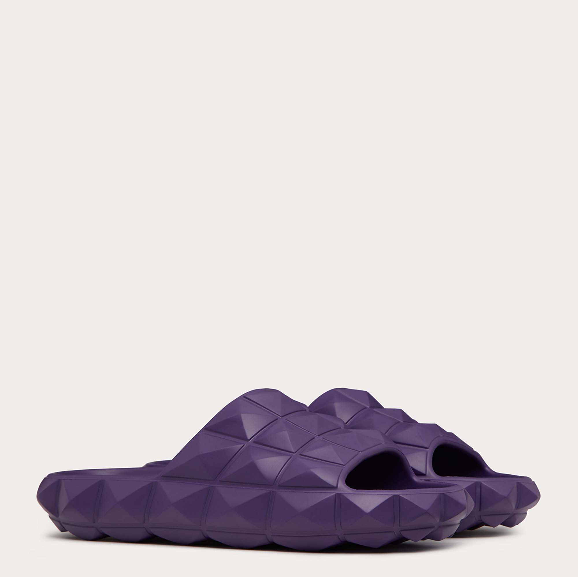 

Valentino Purple Rubber Roman Stud Turtle Flat Slide Size