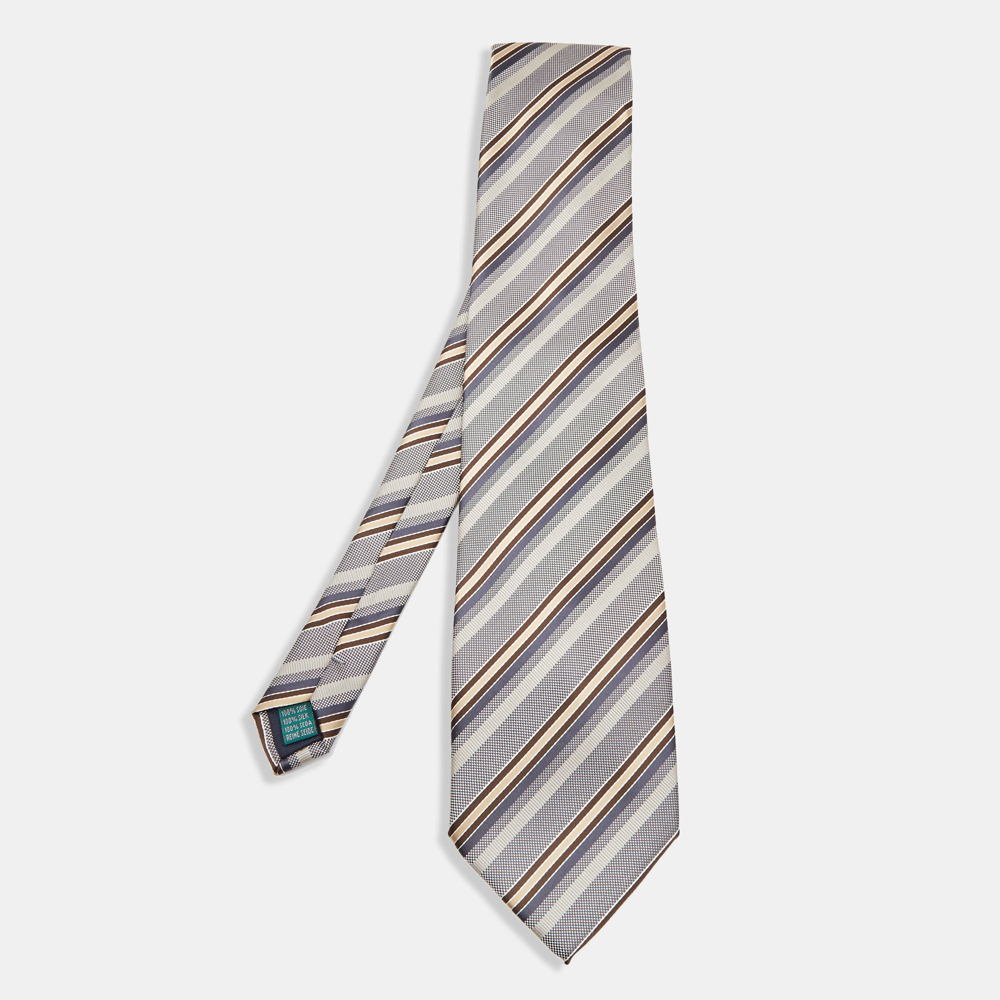 

Valentino Vintage Multicolor Diagonal Striped Silk Traditional Tie