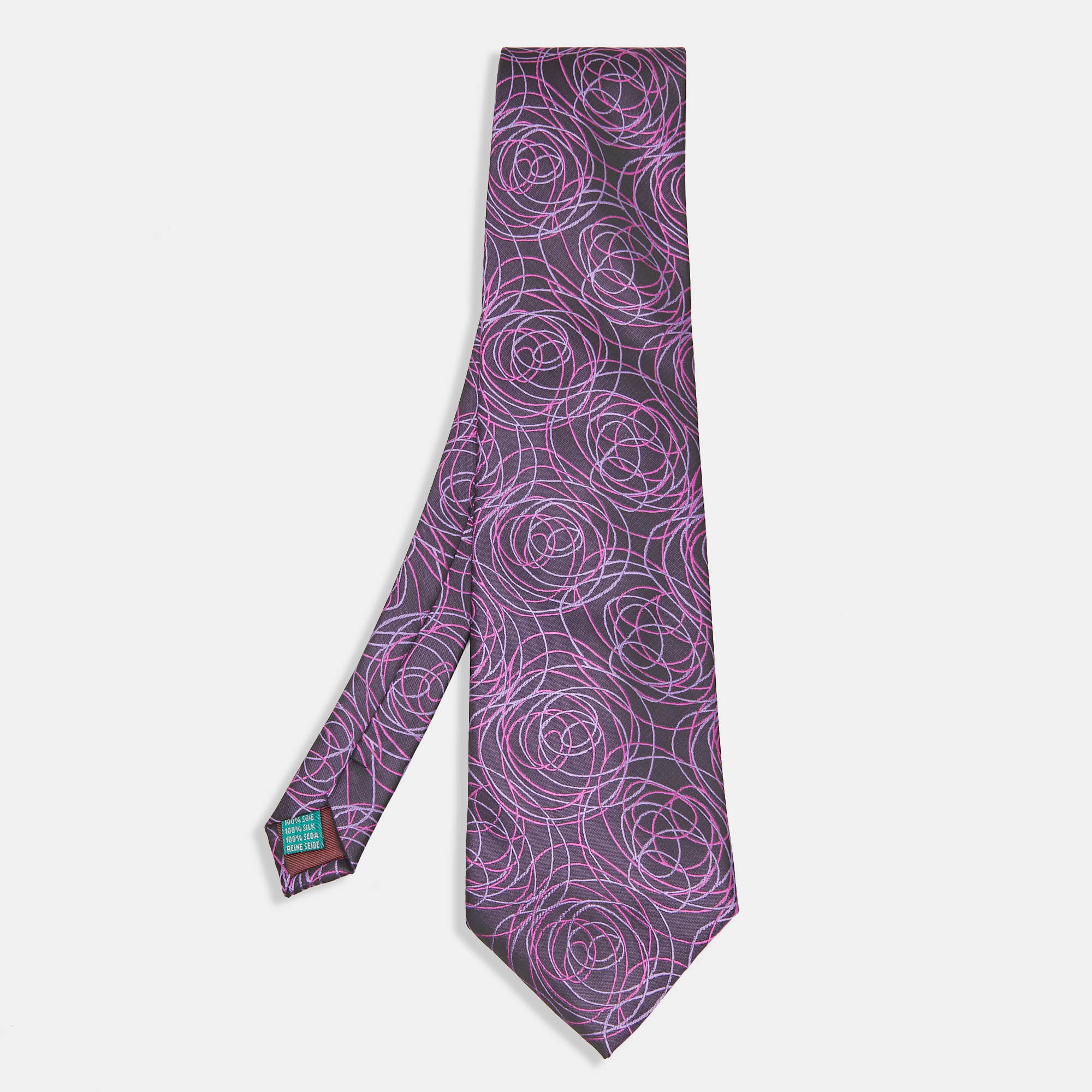 

Valentino Vintage Purple Silk Jacquard Traditional Tie