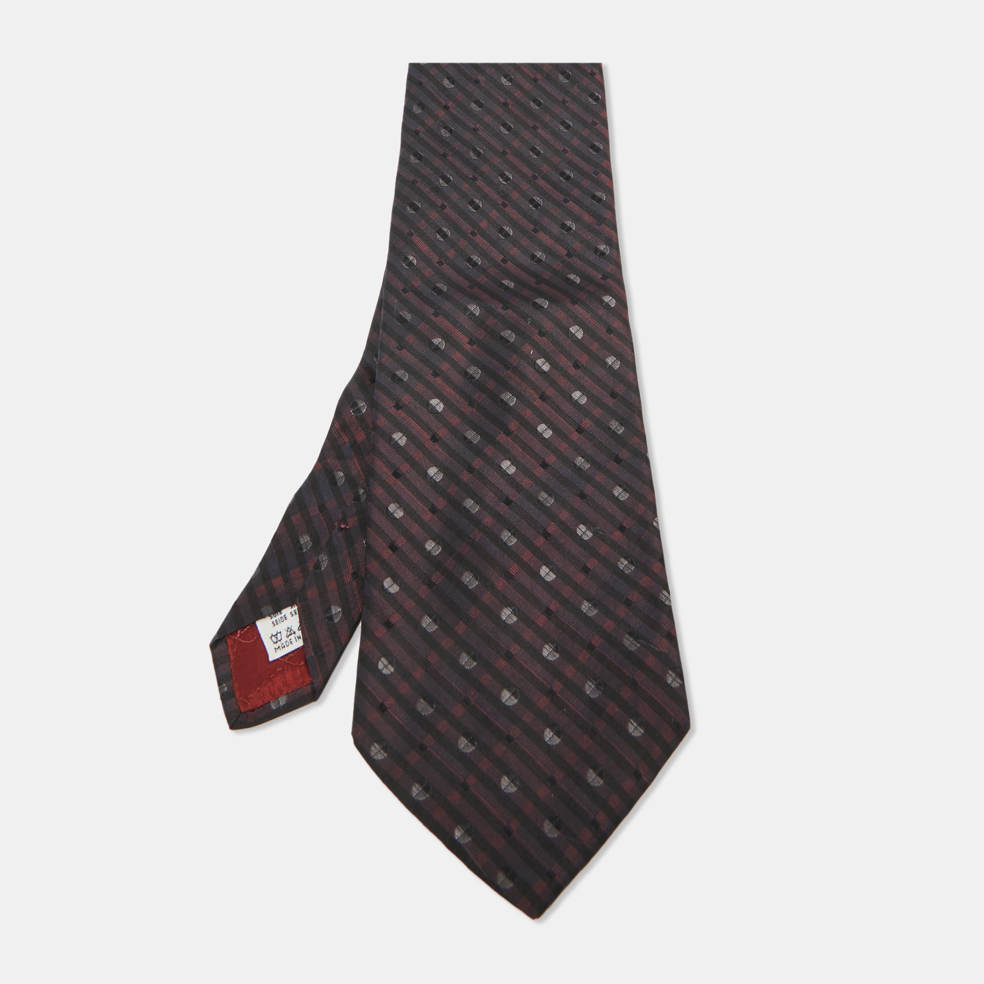 

Valentino Cravatte Burgundy Patterned Silk Traditional Tie