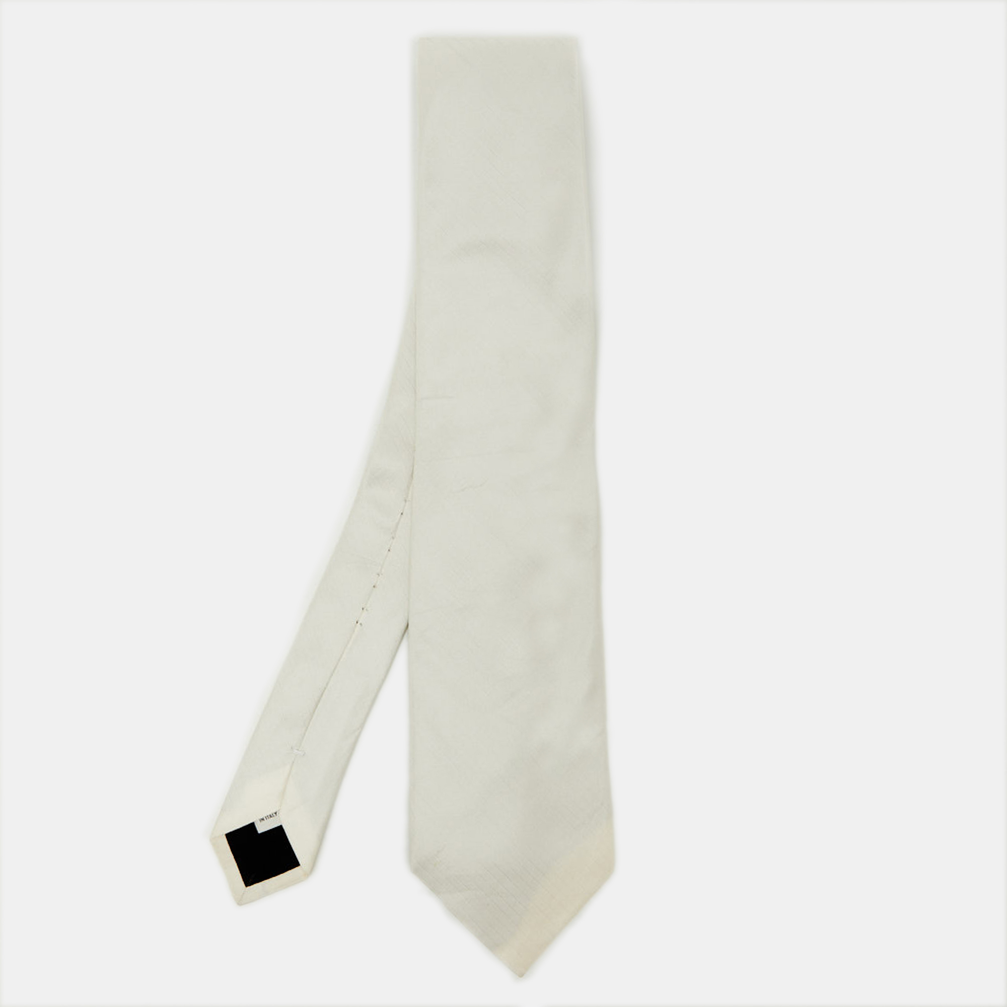 

Valentino Ivory Diagonal Striped Silk Tie, White