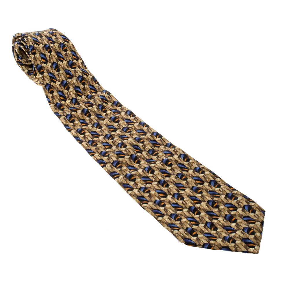مملوكة مسبقًا Valentino Multicolor Printed Silk Traditional Tie