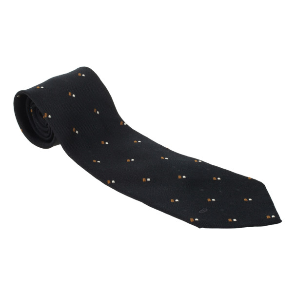 مملوكة مسبقًا Valentino Black Woven Silk Tie