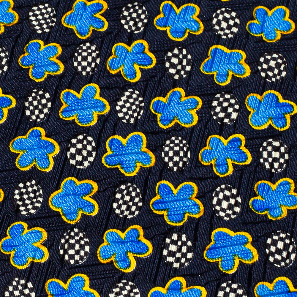 

Valentino Vintage Black Floral Print Jacquard Silk Tie