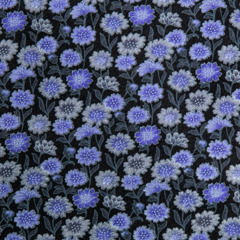 

Valentino Purple & Black Floral Print Silk Tie
