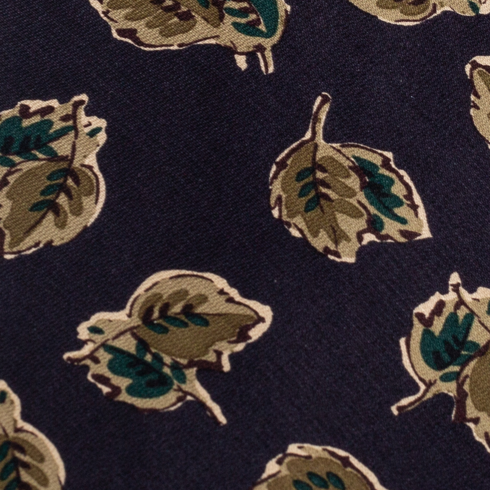 

Valentino Black Leaf Printed Silk Tie