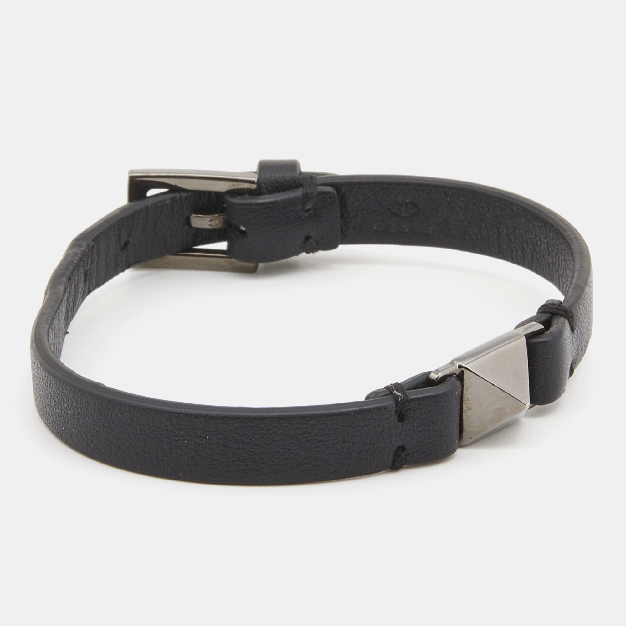 

Valentino Black Tone Rockstud Leather Wrap Bracelet