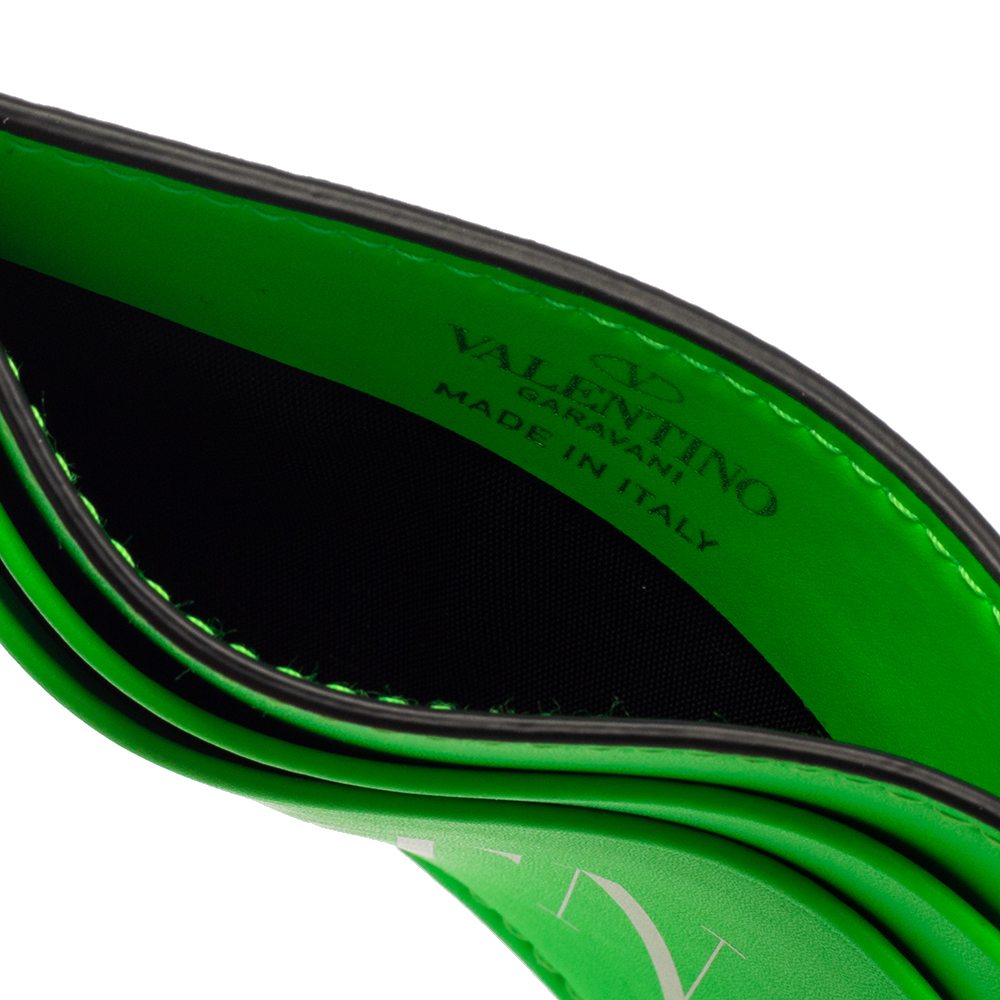 

Valentino Neon Green Leather VLTN Card Holder