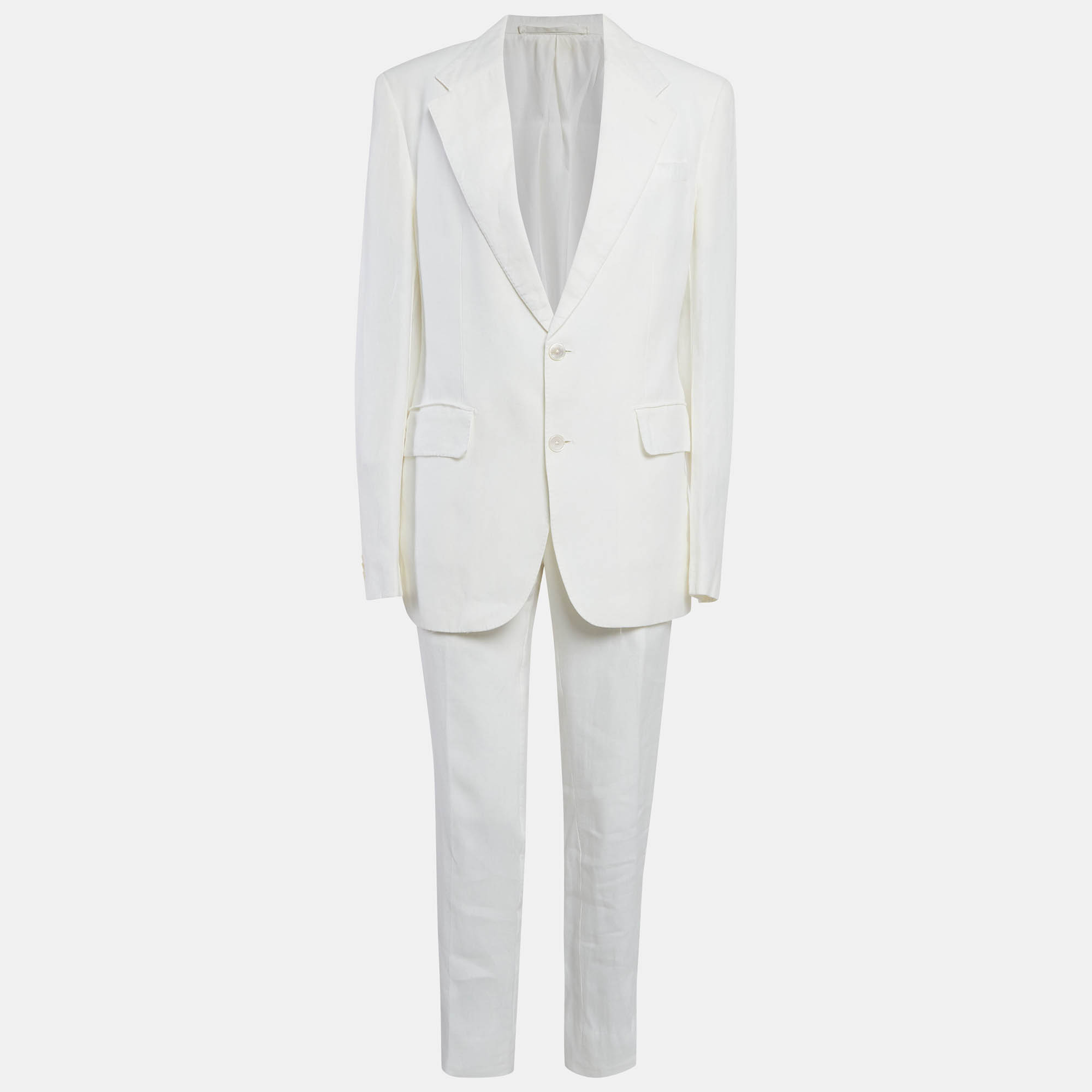 

Valentino White Linen Tailored Suit L