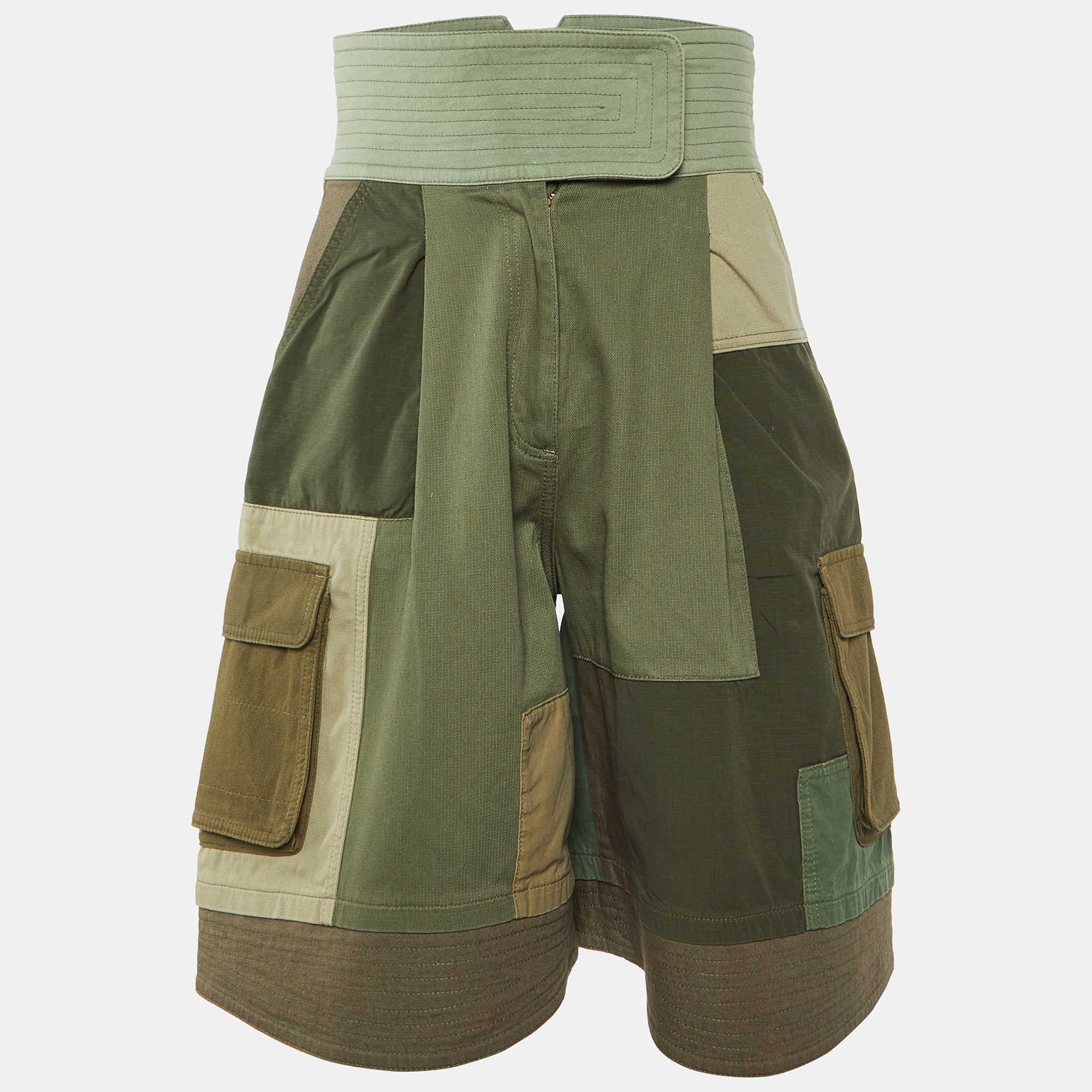 

Valentino Green Cotton Cargo Shorts XXS