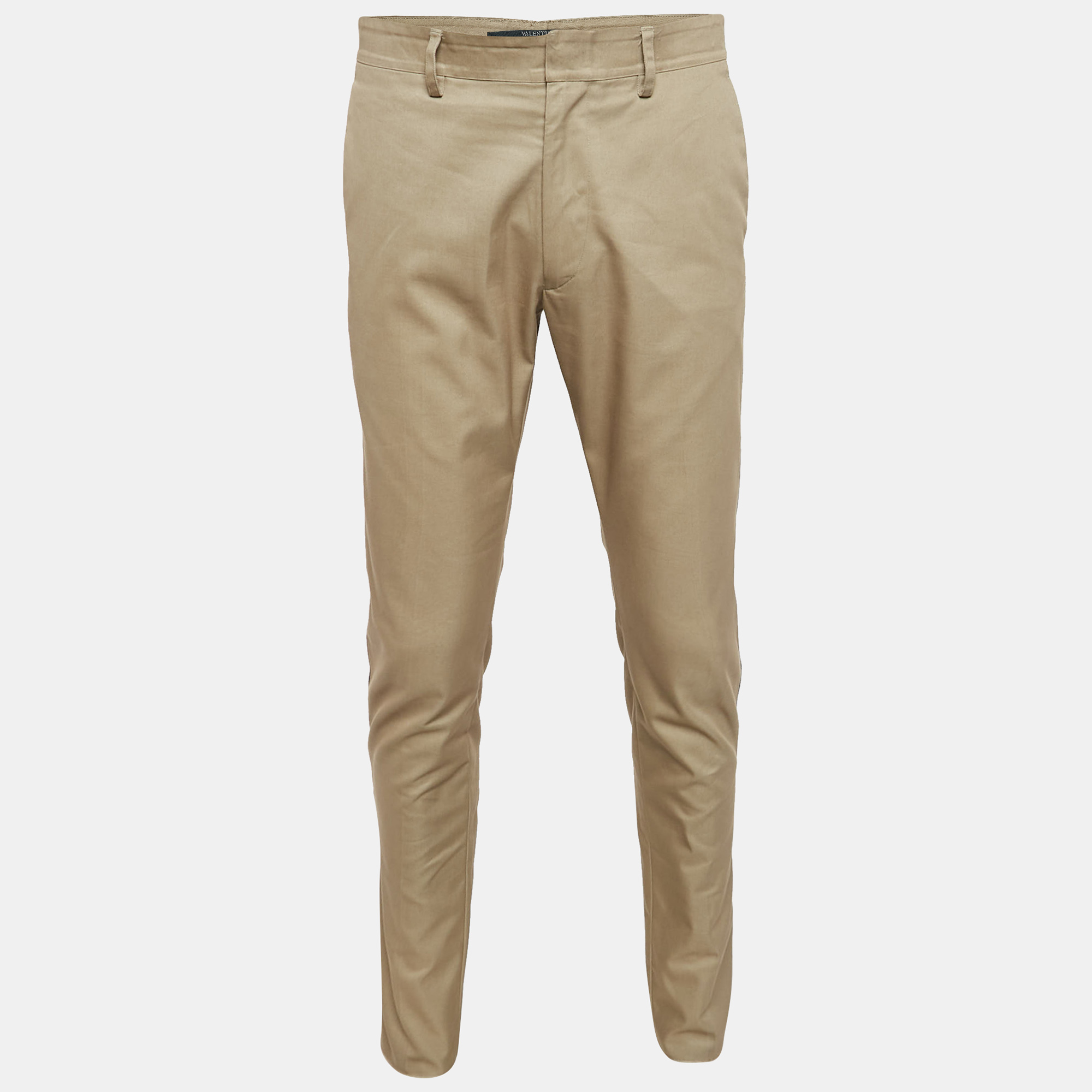 

Valentino Beige Gabardine Side Stripe Trousers L