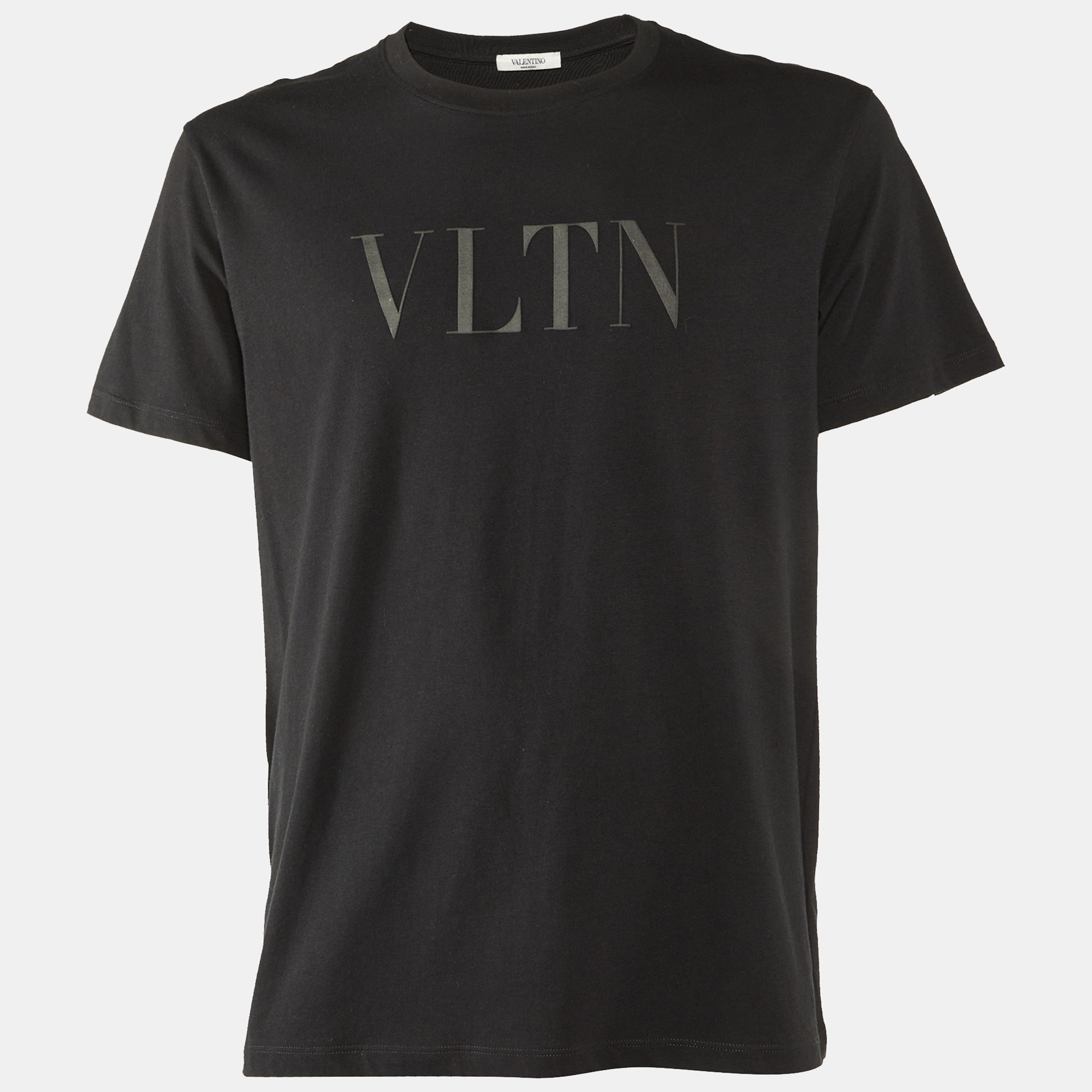 

Valentino Black VLTN Logo Cotton Crew Neck T-Shirt L