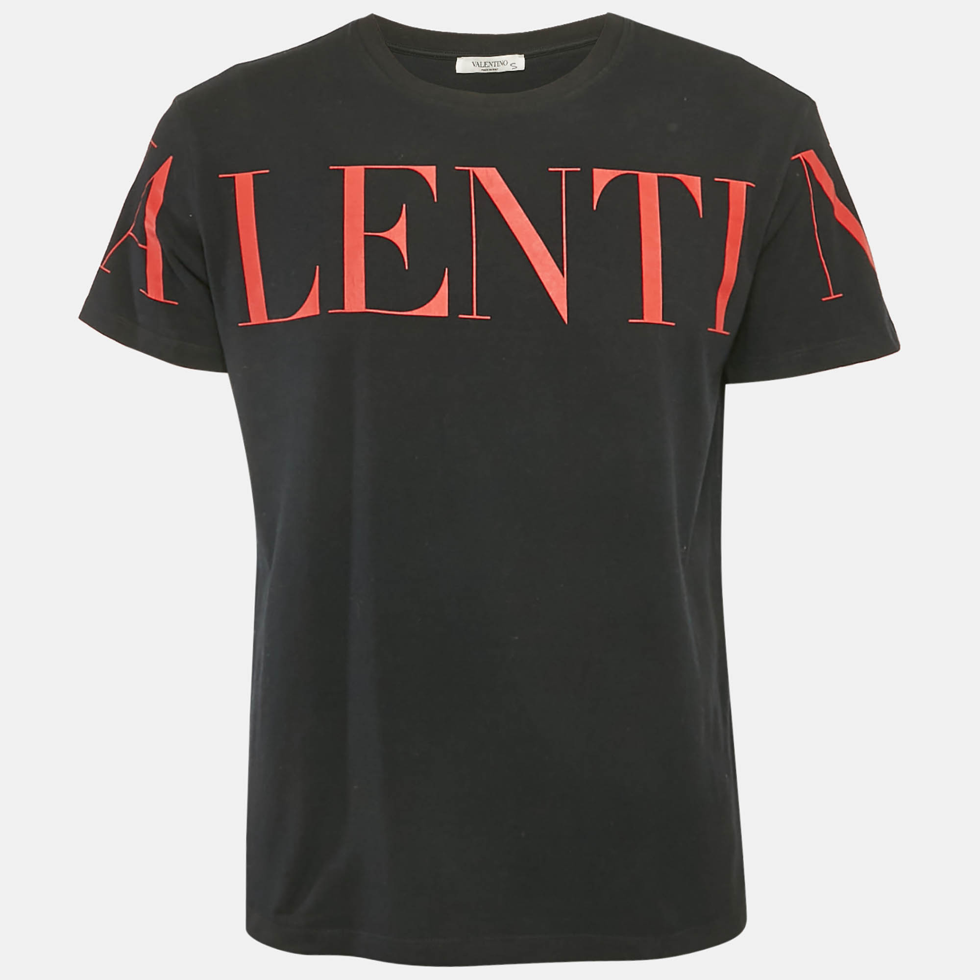 

Valentino Black Logo Print Jersey Crewneck T-Shirt L