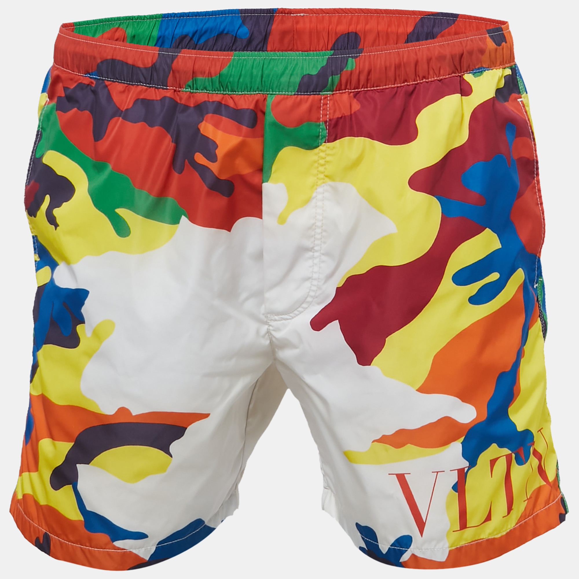 

Valentino Multicolor Camouflage Print Nylon Swim Shorts M