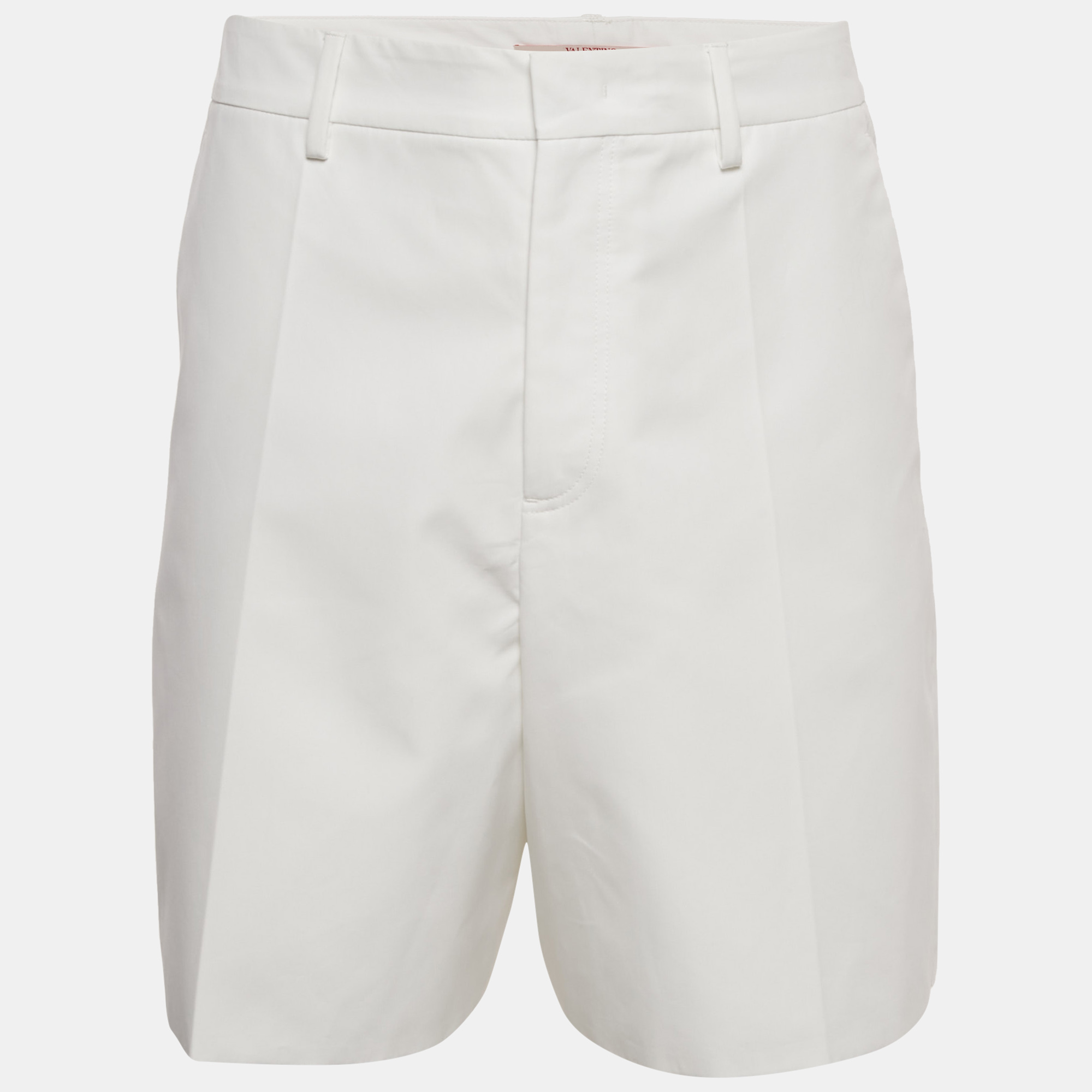 

Valentino White Cotton Straight Leg Shorts M