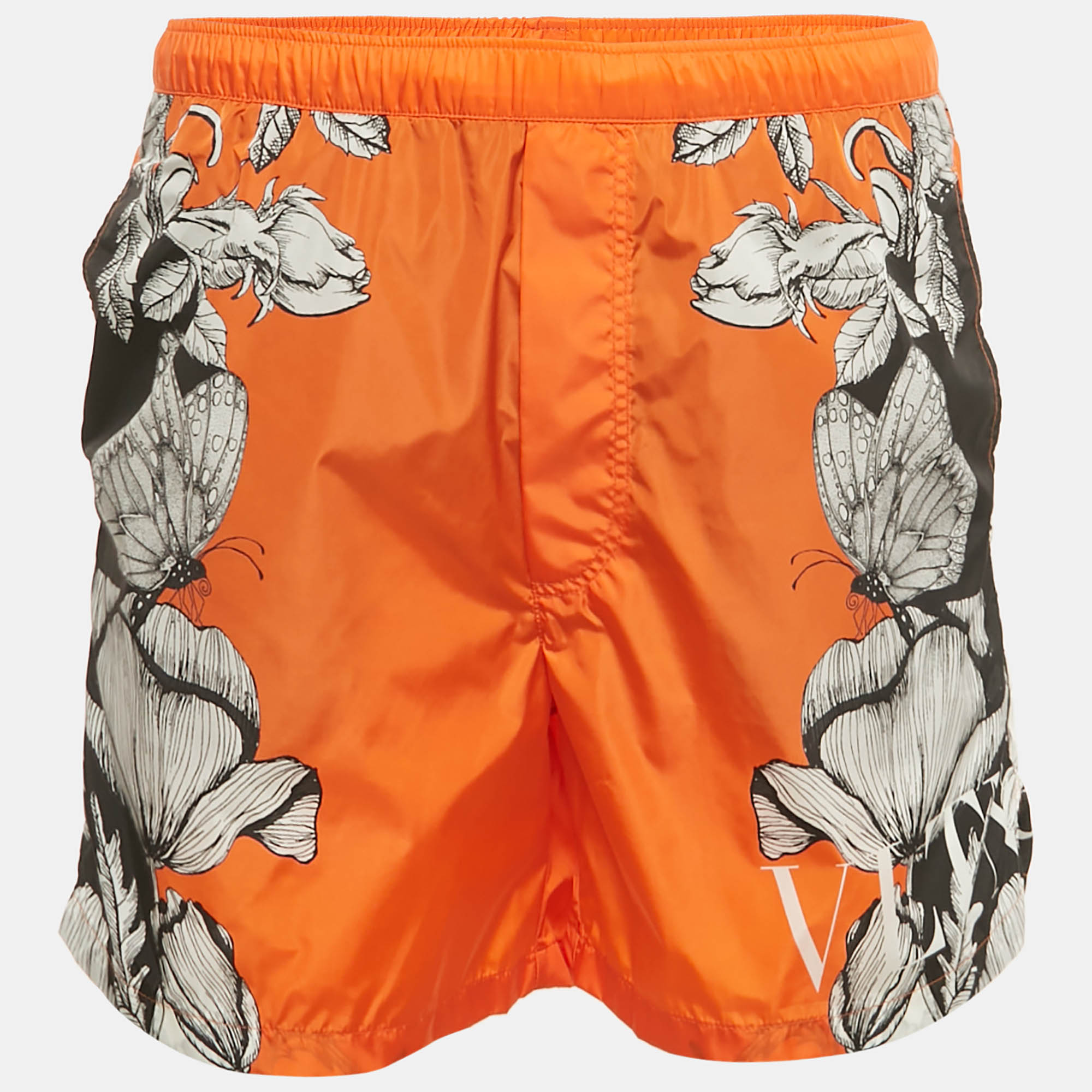 

Valentino Orange Printed Nylon Swim Shorts S