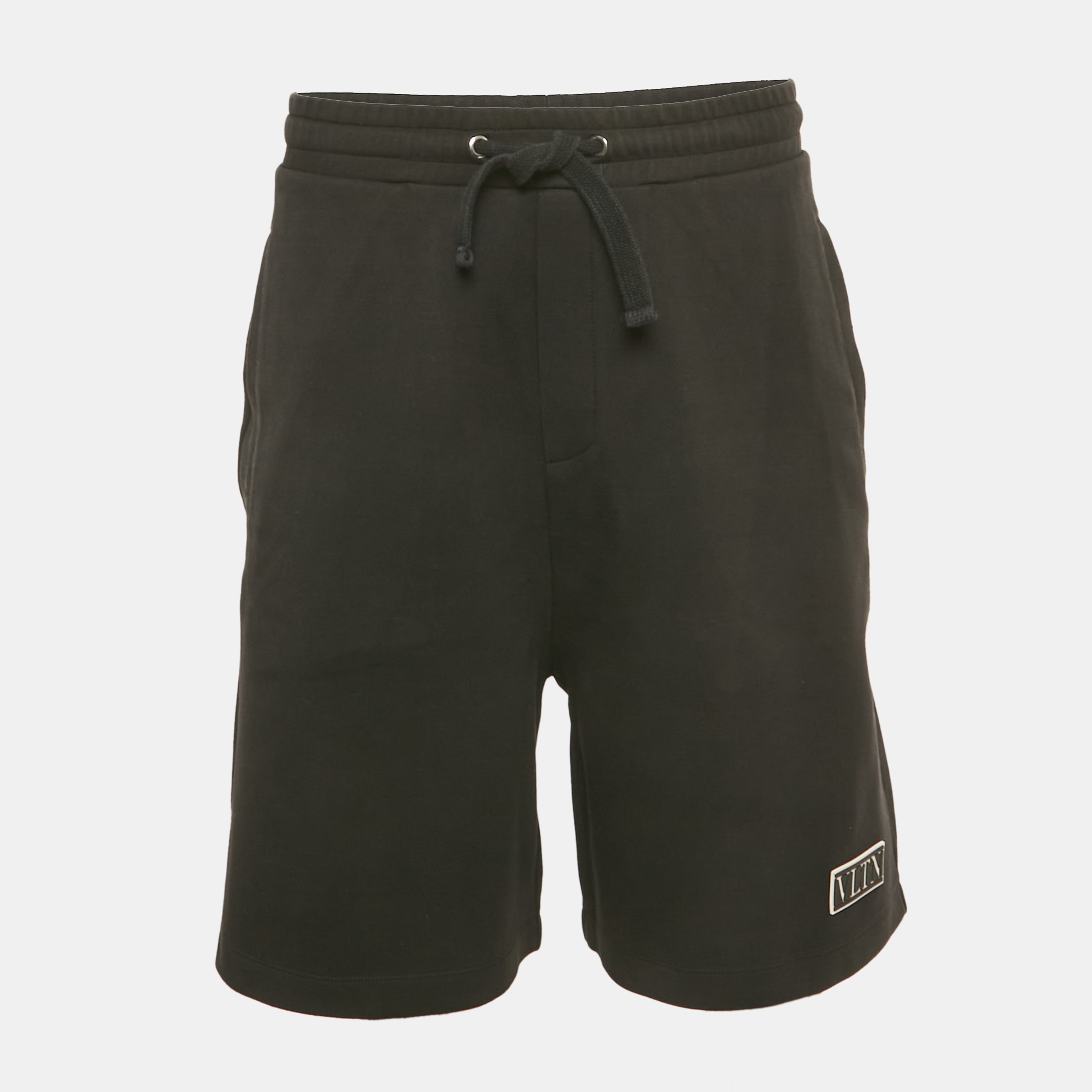 

Valentino Black Logo Applique Cotton Shorts XL